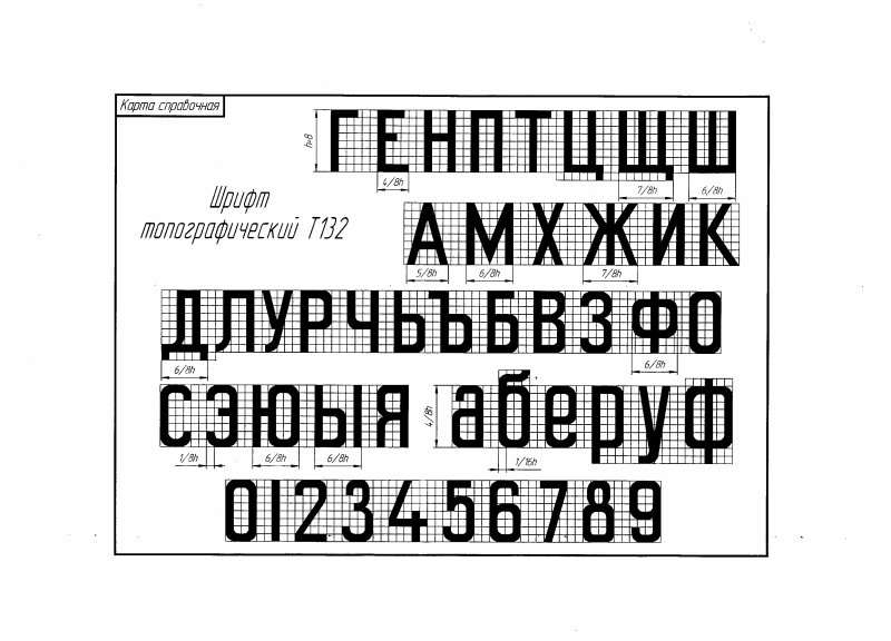Топографический шрифт т-132
