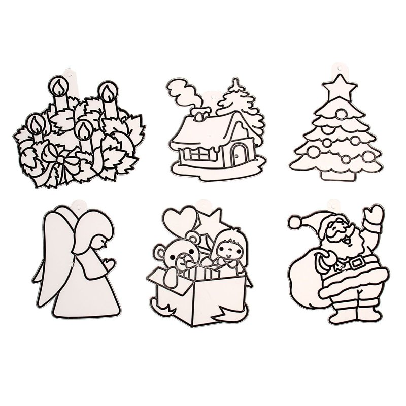 Трафареты для витражных красок новогодние