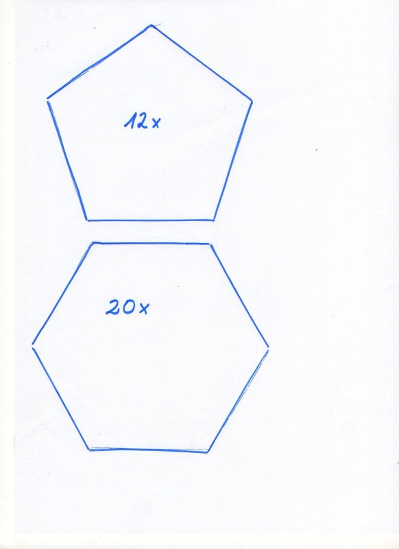 Выкройка футбольного мяча из изолона