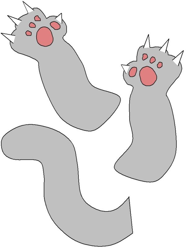 Детали котика для аппликации