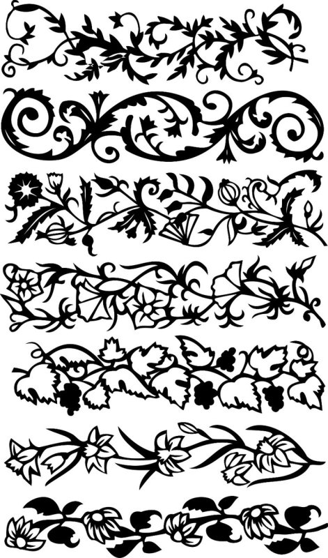 Растительный орнамент в полосе