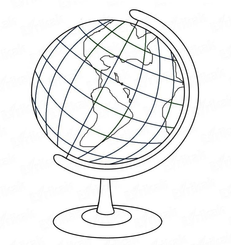 Глобус раскраска