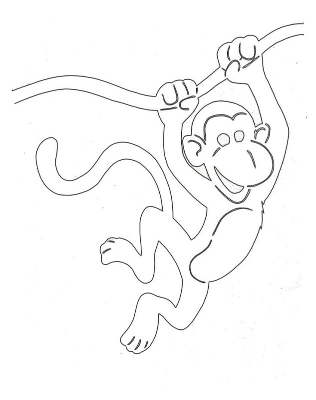 Вытынанки обезьяна