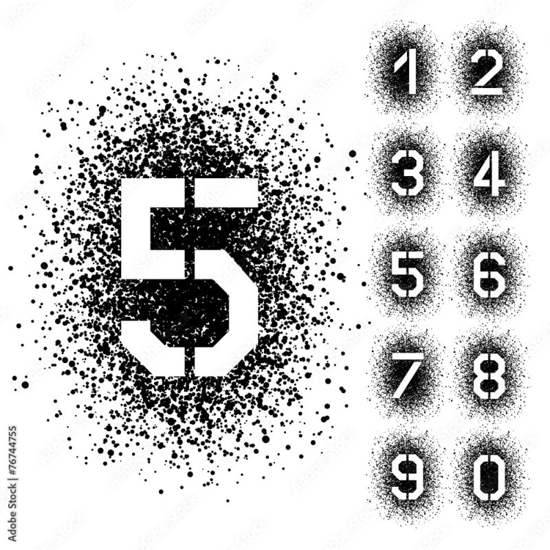 Цифры баллончиком