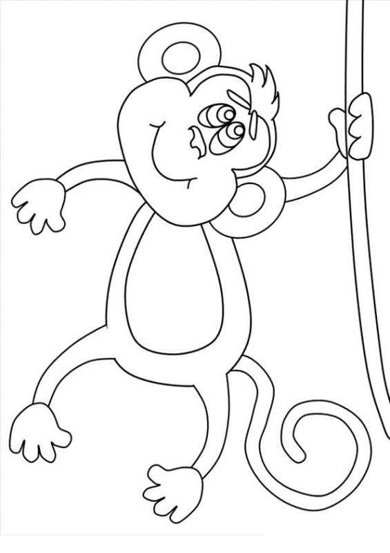 Обезьяна раскраска для детей