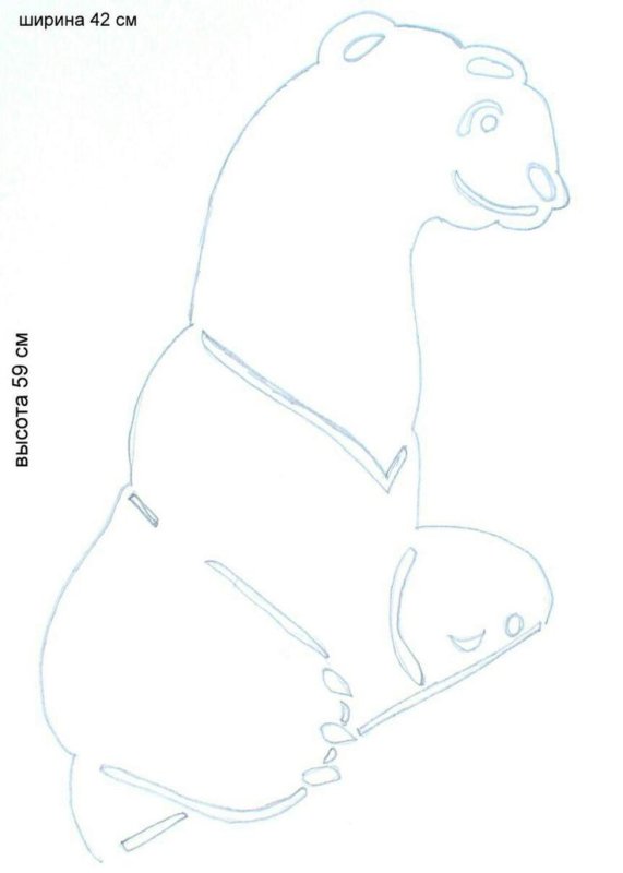 Трафарет Умка с мамой на окно