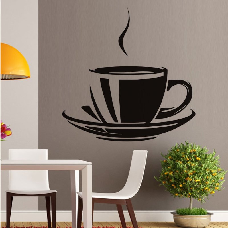 Трафарет чашка кофе на стену
