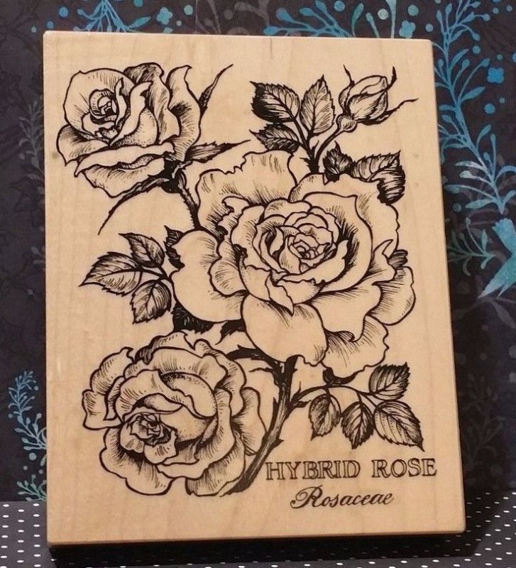 Роза для выжигания по дереву