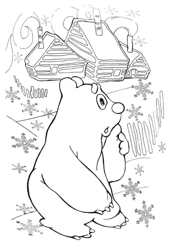 Медвежонок Умка раскраска