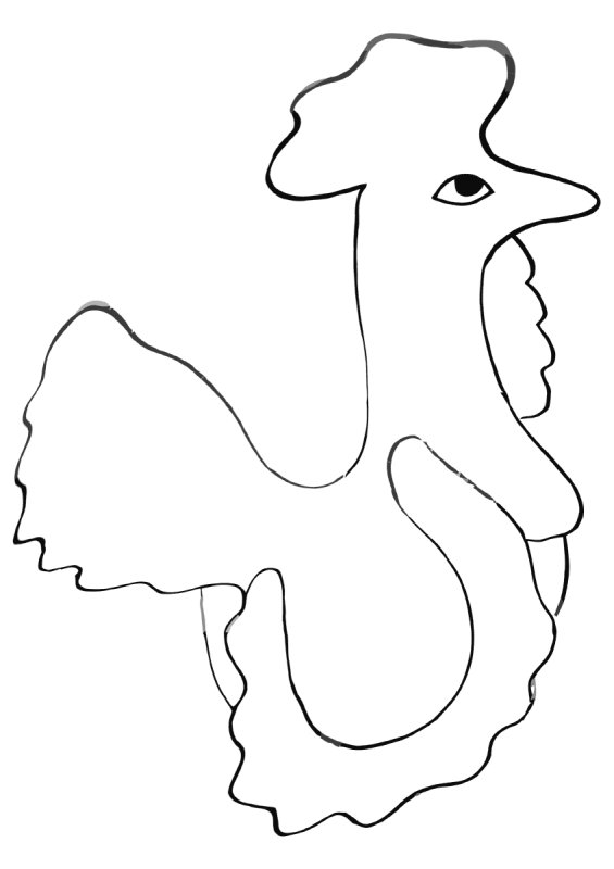 Дымковская уточка трафарет