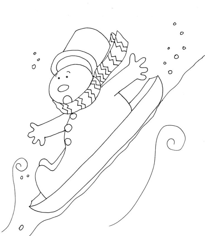 Снеговик на санках трафарет на окно