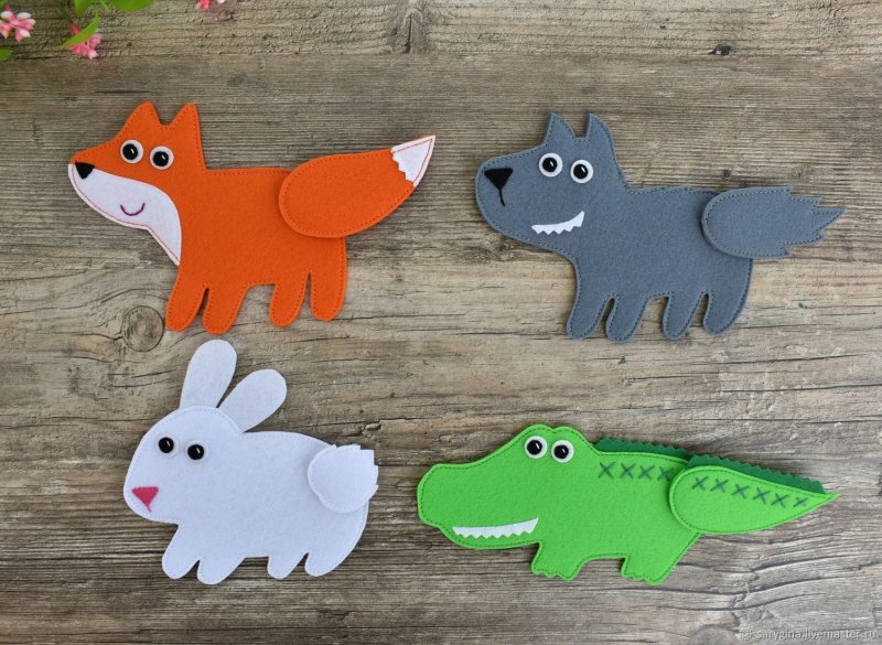 Животные из фетра плоские