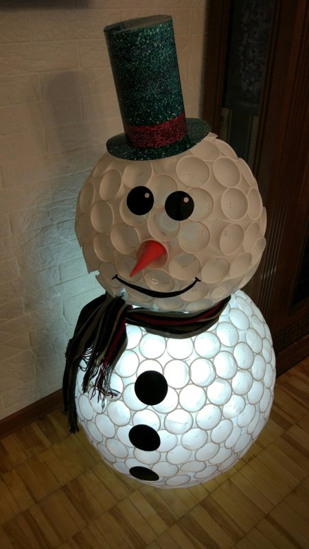 Снкговие из плвстиковых стакнсиеов