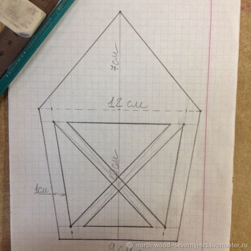 Трафарет фонарика из картона
