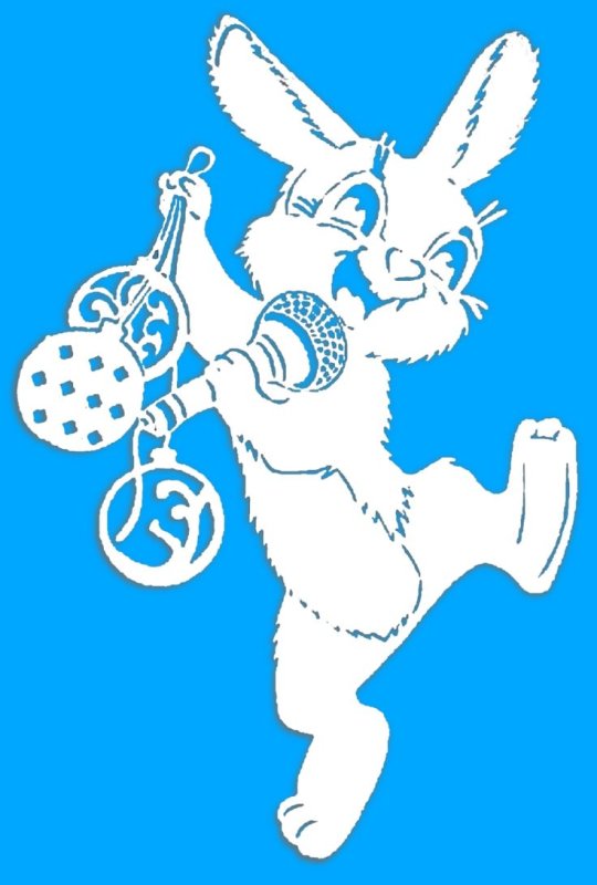 Новогодний Зайка трафарет
