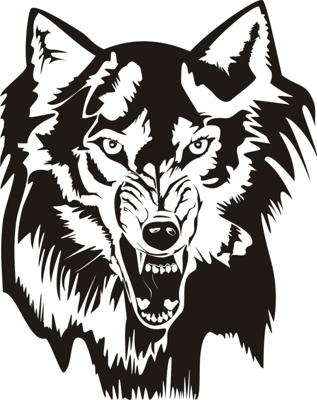 Трафарет волка