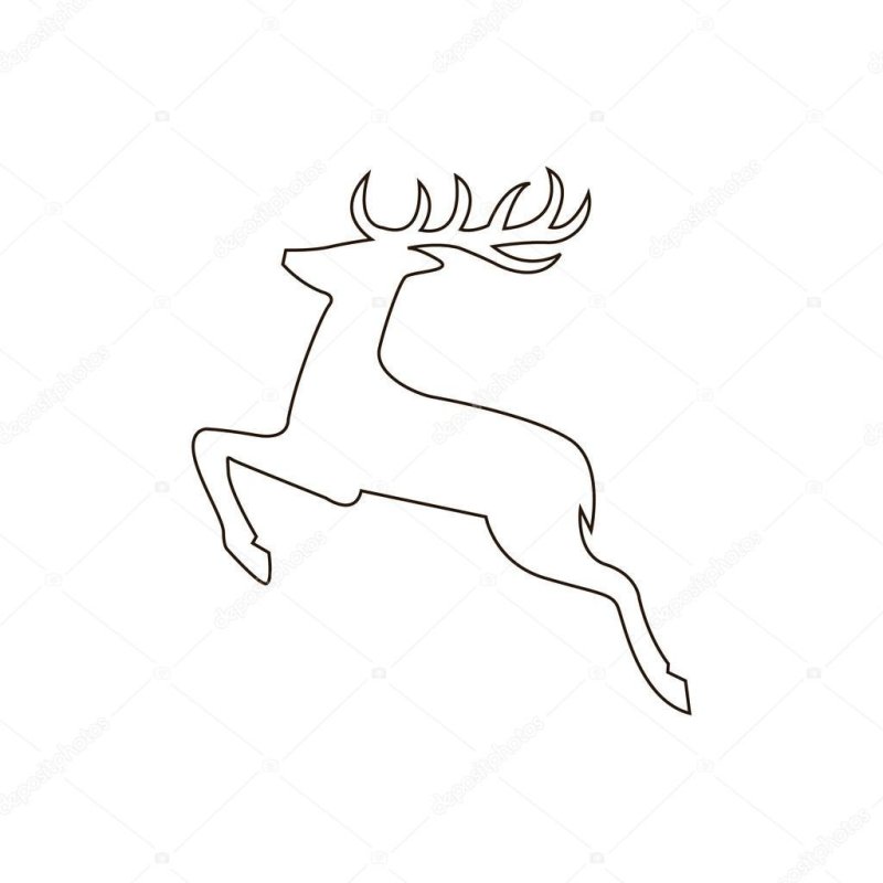 Трафарет оленя для вырезания