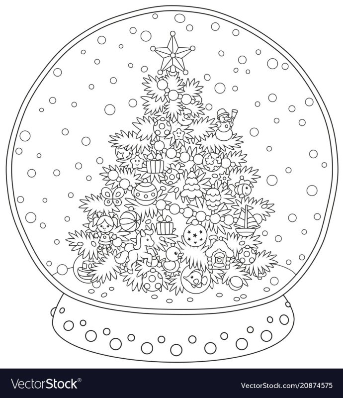 Новогодние шары раскраска