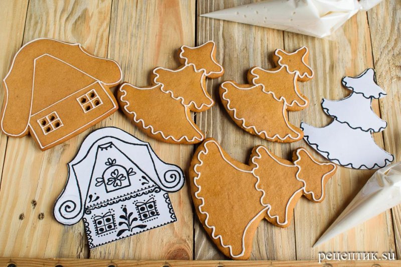 Трафарет домика для пряника