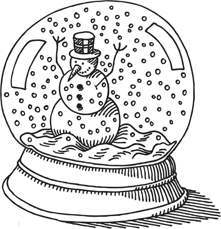 Снежный шар раскраска