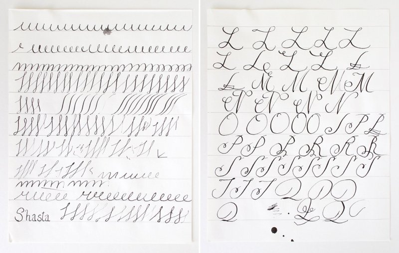 Упражнения для каллиграфического почерка пером