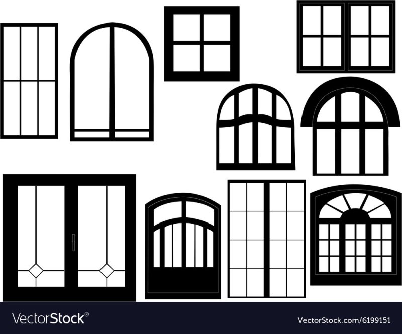 Трафарет окна и двери для домика