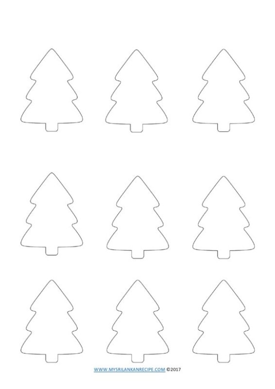 Трафарет елки для вырезания
