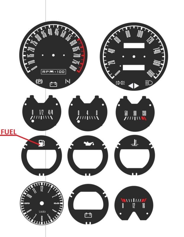 Шкалы приборов ВАЗ 2106