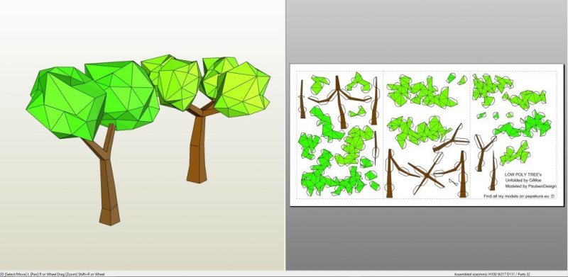 Развертки деревьев для макета