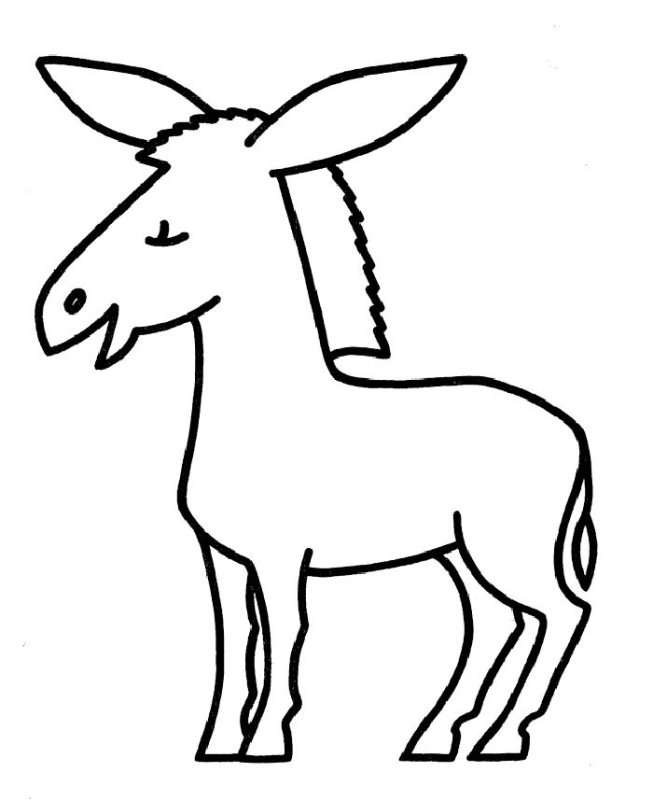 Осел раскраска для детей