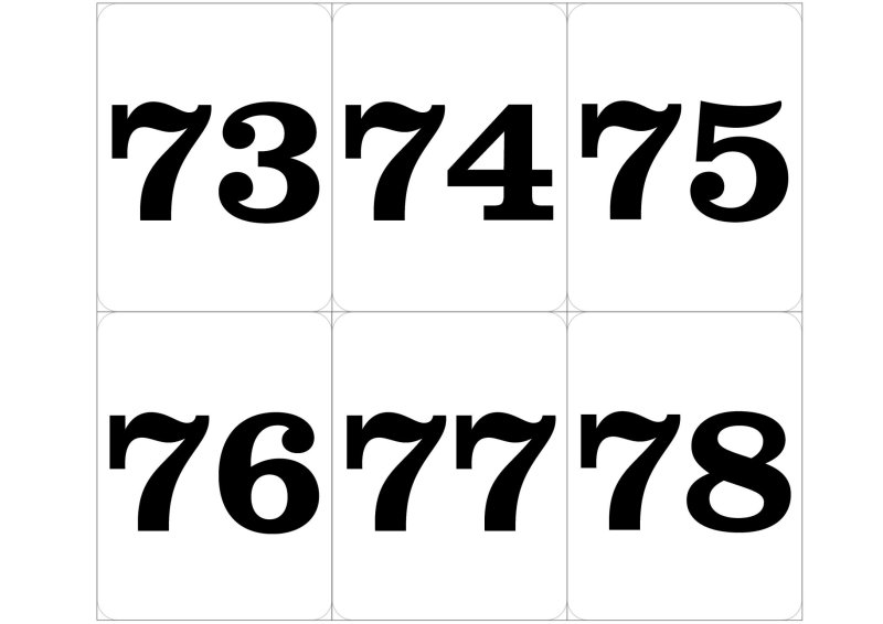 Карточка с цифрами от 1 до 100