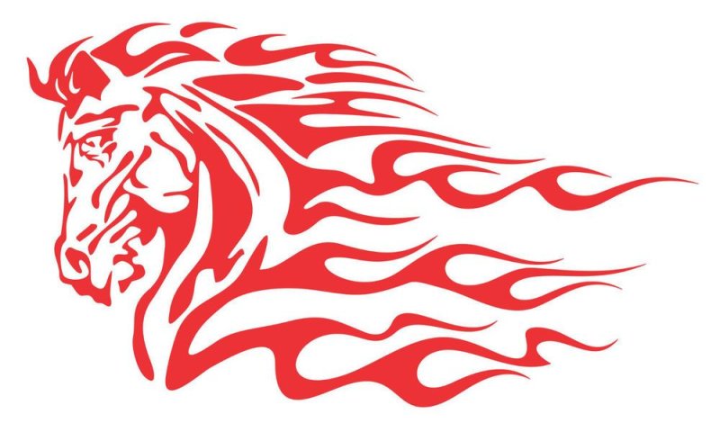 Трафарет огненной лошади