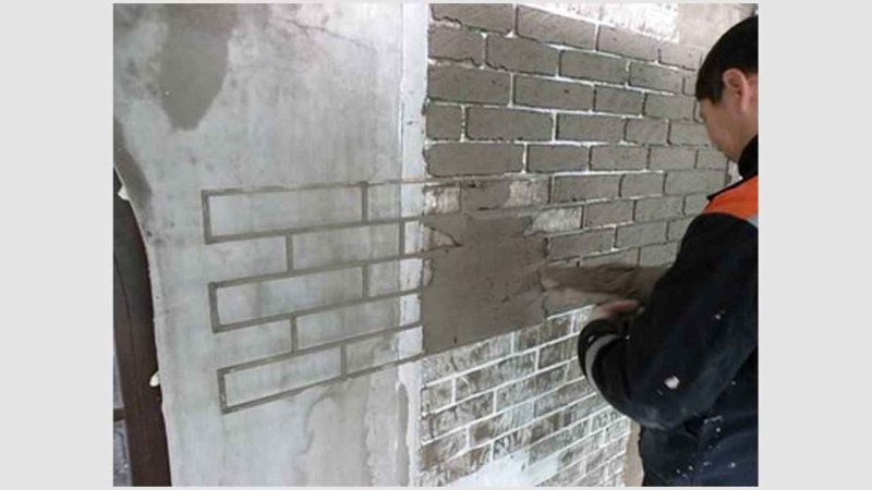 Декоративный кирпич из штукатурки