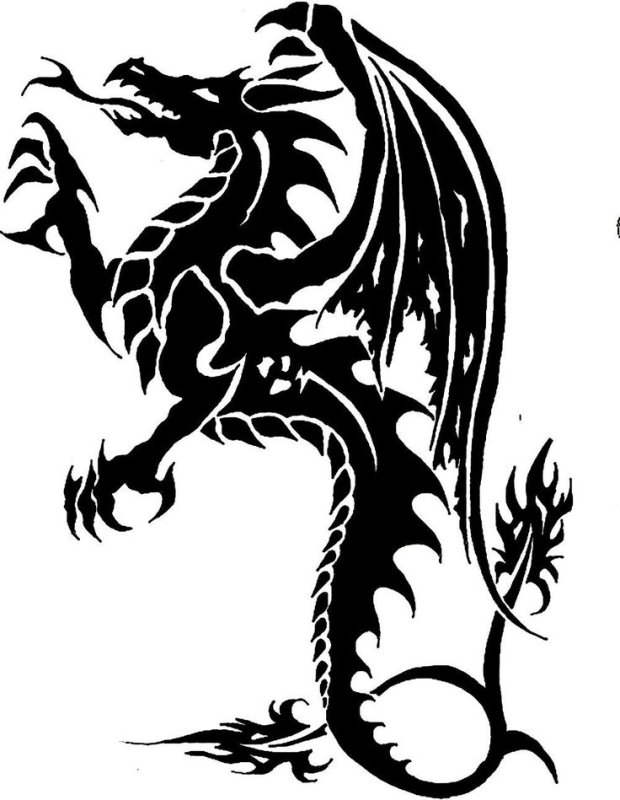 Трафарет дракона