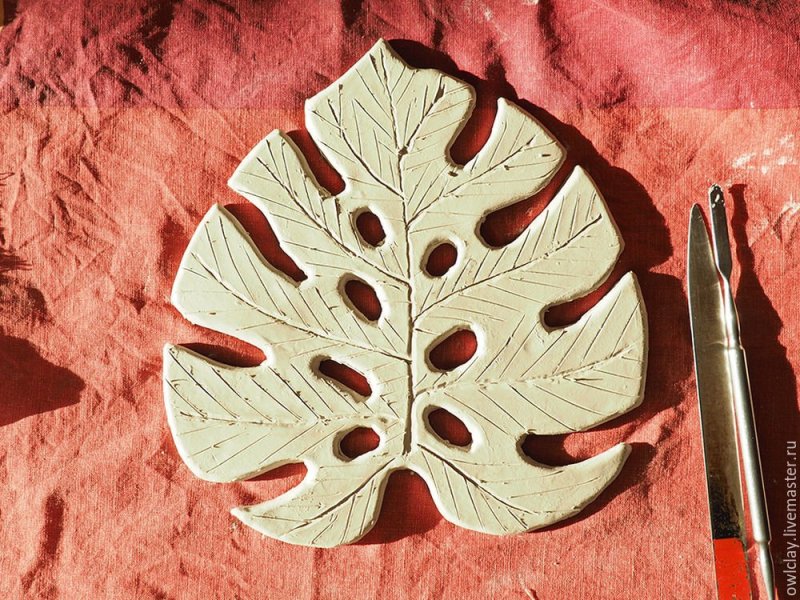Изделия из глины лист монстеры