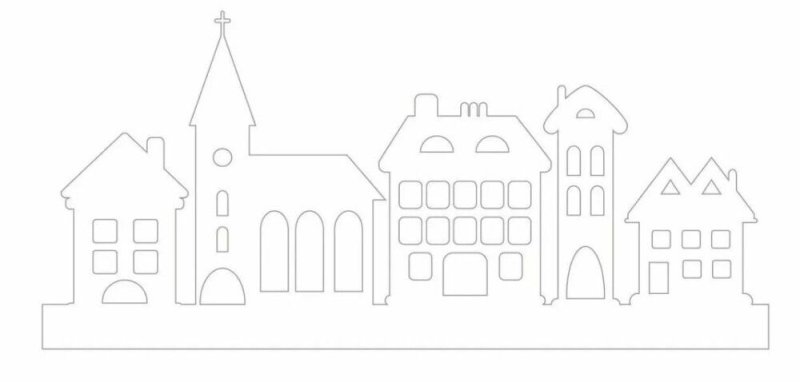 Дом трафарет на окно