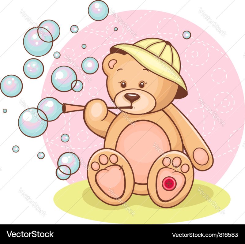 Медведь с мыльными пузырями