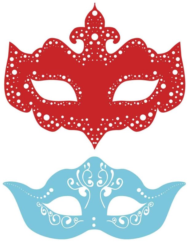 Новогодние маски на палочке