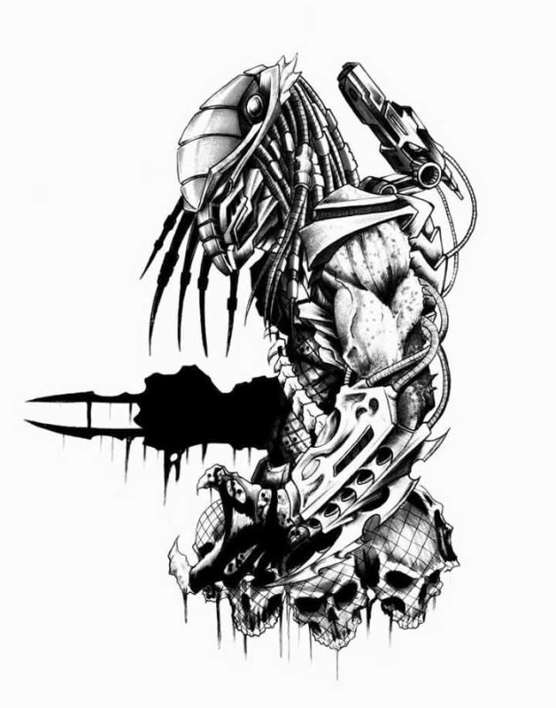 Хищник тату эскизы