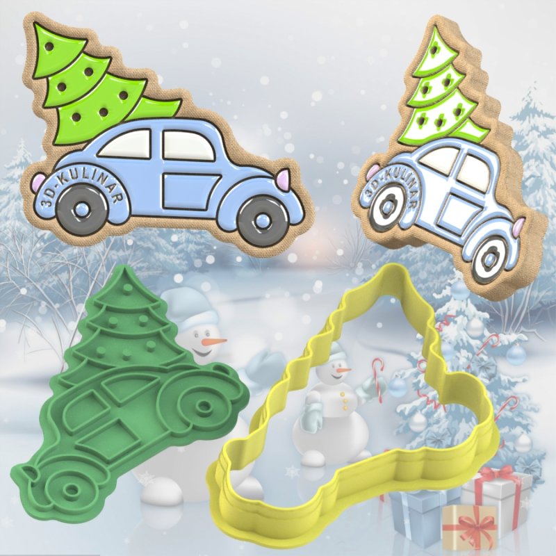 Пряник машина с елкой