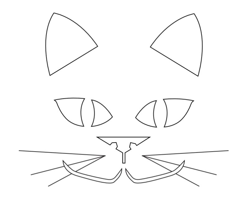 Трафарет кошачьих ушей