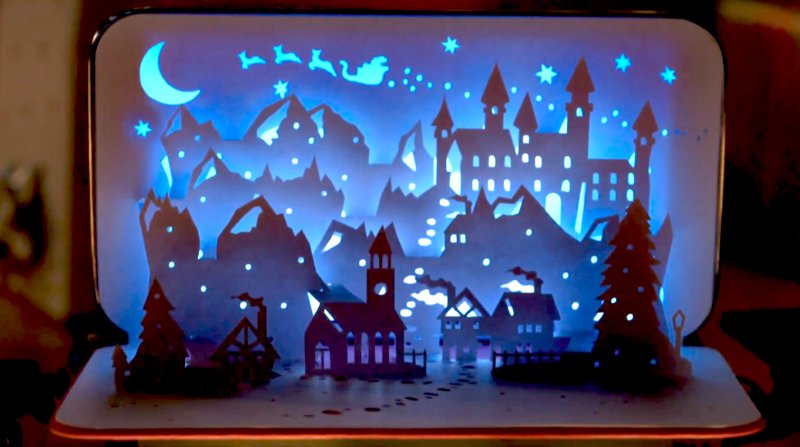 Новогодние домики с подсветкой