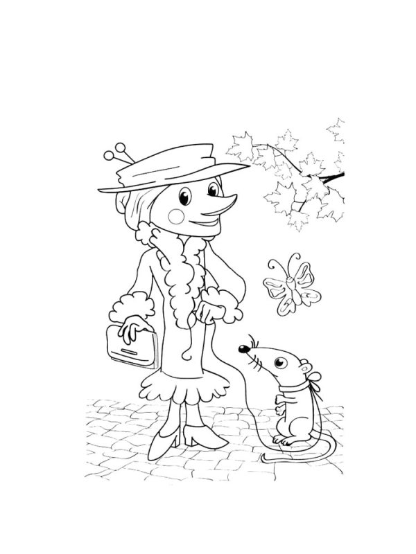 Разукрашки Чебурашка крокодил Гена Шапокляк