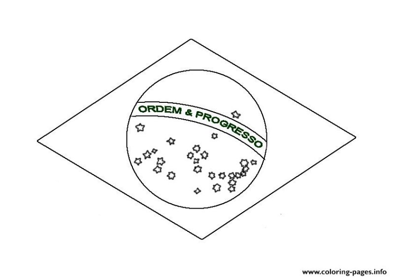 Флаг Бразилии раскраска для детей