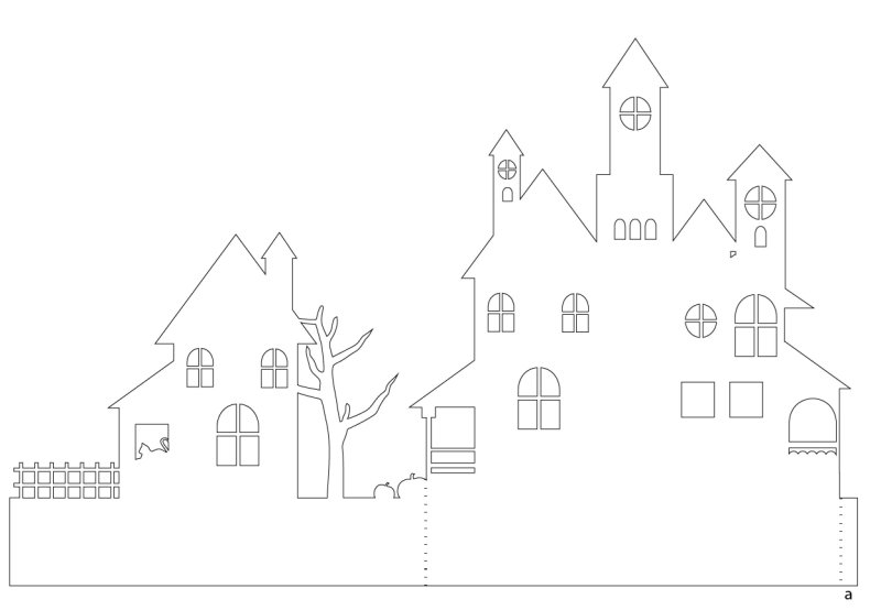 Трафарет домика для вырезания