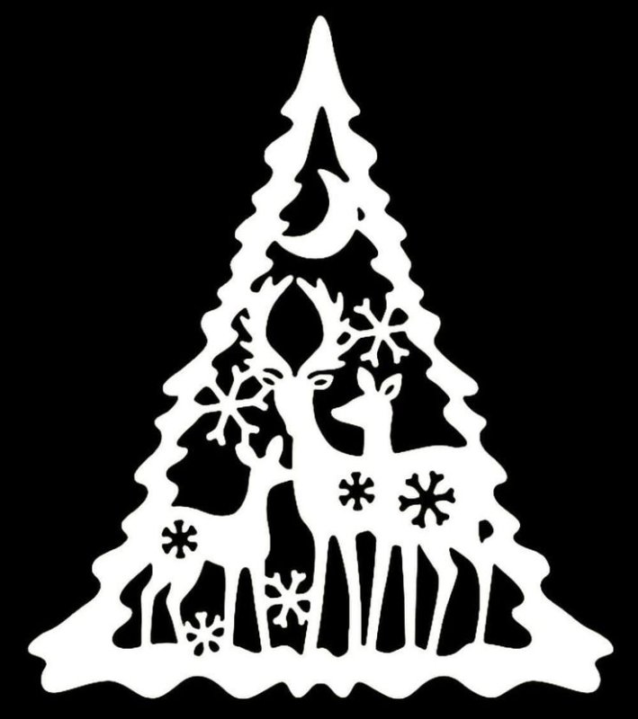 Новогодние украшения на окна елка