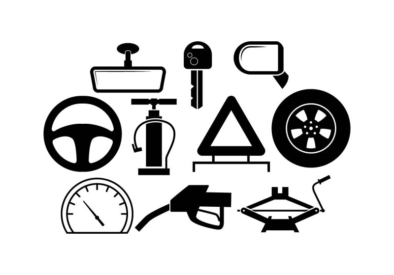 Автомобильные аксессуары вектор