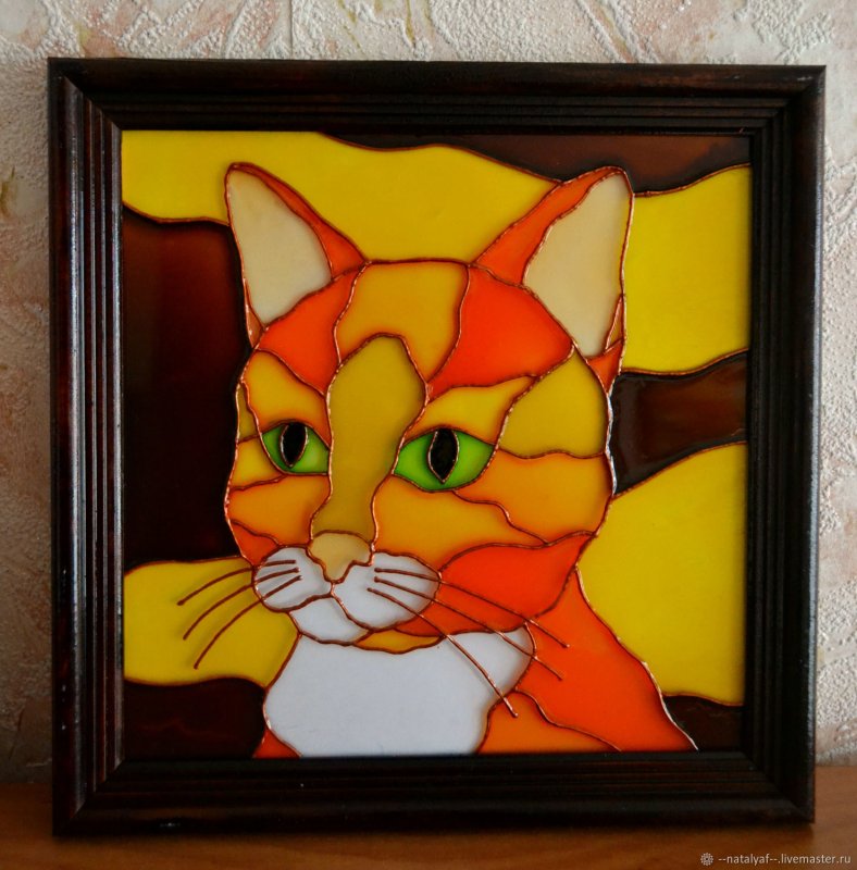 Кошечка витраж