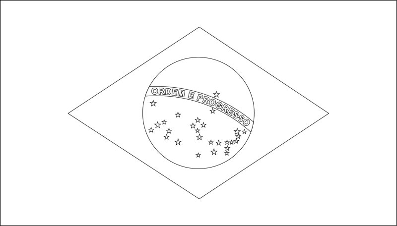 Флаг Бразилии раскраска для детей