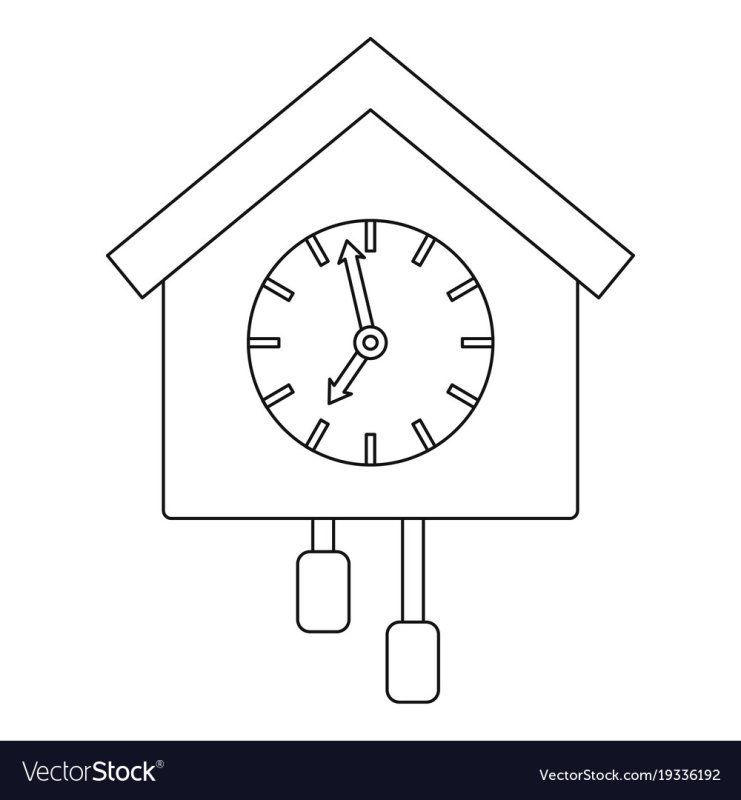 Трафарет часов с кукушкой